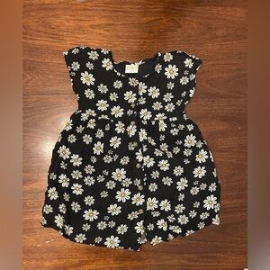 jumping beans Black Floral Daisy Button-Front Dress